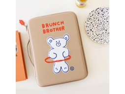 Raum-estojo Para Tablet De 11 Polegadas Com Padrão De Urso Fofo Eva Antichoc Com Alça Macia Cor Bege
