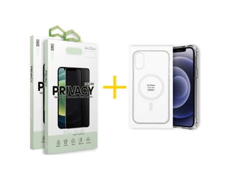 Conjunto de Películas de Ecrã Antispy Magsafe para iPhone 16 Pro Max GANDY Vidro Temperado Transparente (2un)