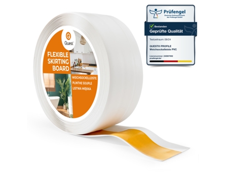 Rodapé Em Pvc 20mm, 10m, Flexível Autoadesivo, Rodapé Macio, Rodapé, Branco Quest