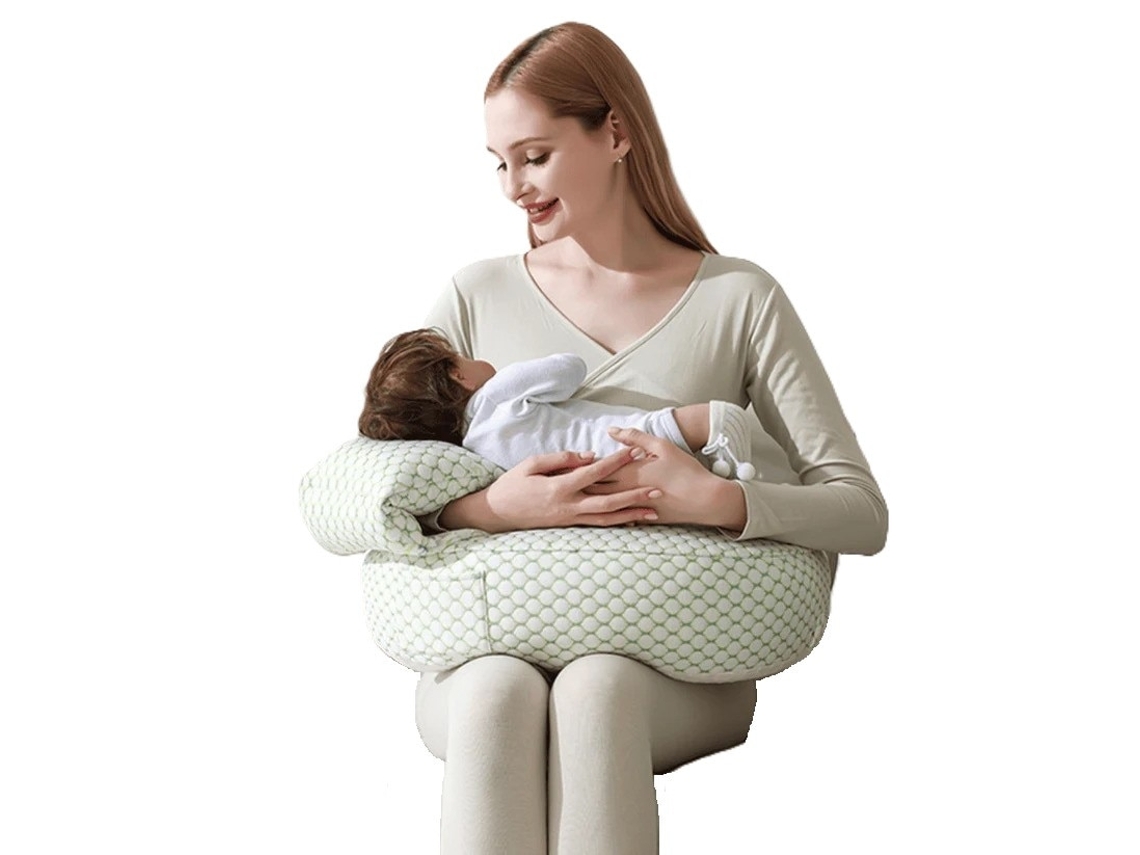 Conjunto De Almofadas 2 Em 1 Para Amamentação De Algodão, Verde Almofada Para Mães E Bebês, Anti Regurgitante, Lavavel, 0 24 Meses Zsanfs