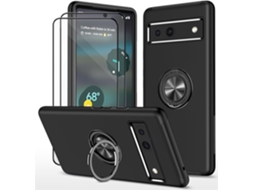 Capa Vidros Temperados Metálico Rotativo Para Google Google Pixel 7a Hongwe. Anti-choque Preto