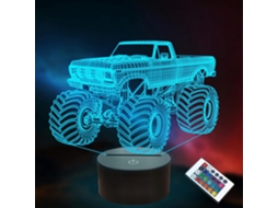 Presentes Monster Truck, Luminria Noturna 3d Em Formato De Carro Com Controle Remoto E Inteligente Aquaforge