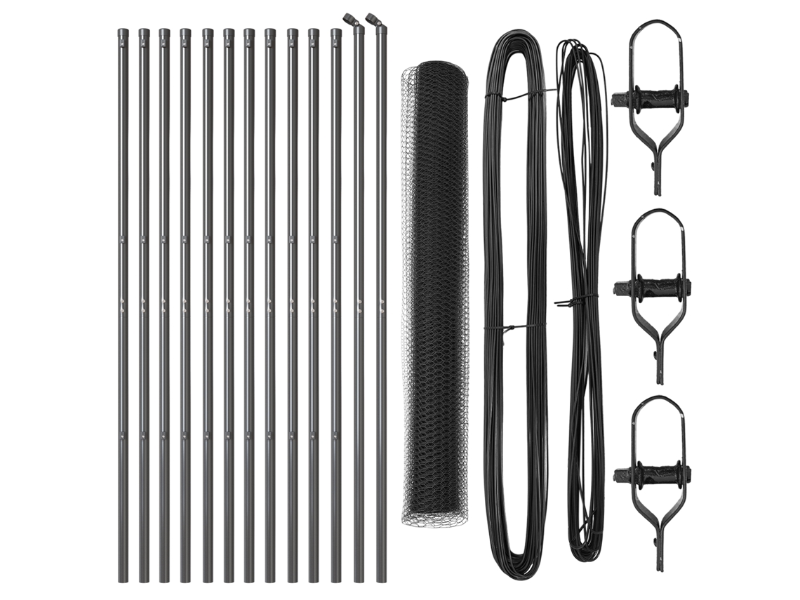 Conjunto 1 Cerca Para Jardim Vidaxl Cinzento Aço (25 X 1,2 M)