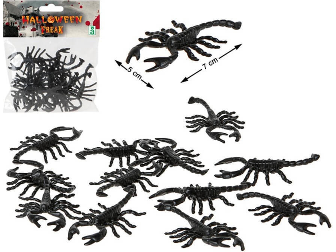Decorações de Halloween DISFRAZZES Escorpiões Pretos (12 Un - 13 cm)