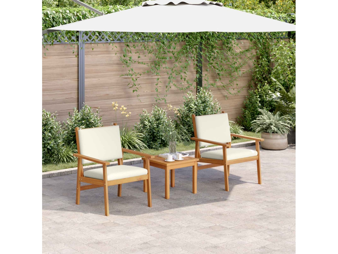 Vidaxl Conjunto De Sofá De Jardim 3 Unid. 2-número De Lugares