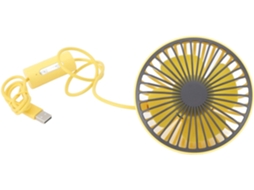 Ventilador Compacto Para Carro Com Luz Led, 3 Velocidades, Carregamento Usb, Para Carro, Casa, Escritório, 4, 3 Polegadas