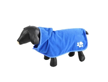 Roupão para Cão Azul M/55 Cm