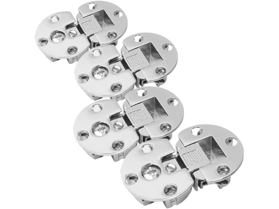 Conjunto De 4 Dobradiças Embutidas Ocultas Para Portas Armário, Em