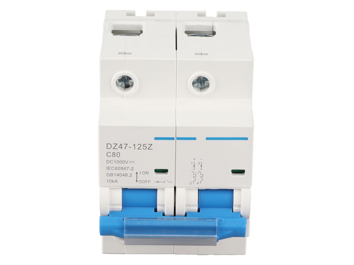 Interruptor de Circuito Cc 10ka 1000v Proteção Contra Sobrecarga Miniatura Rail Din 36mm