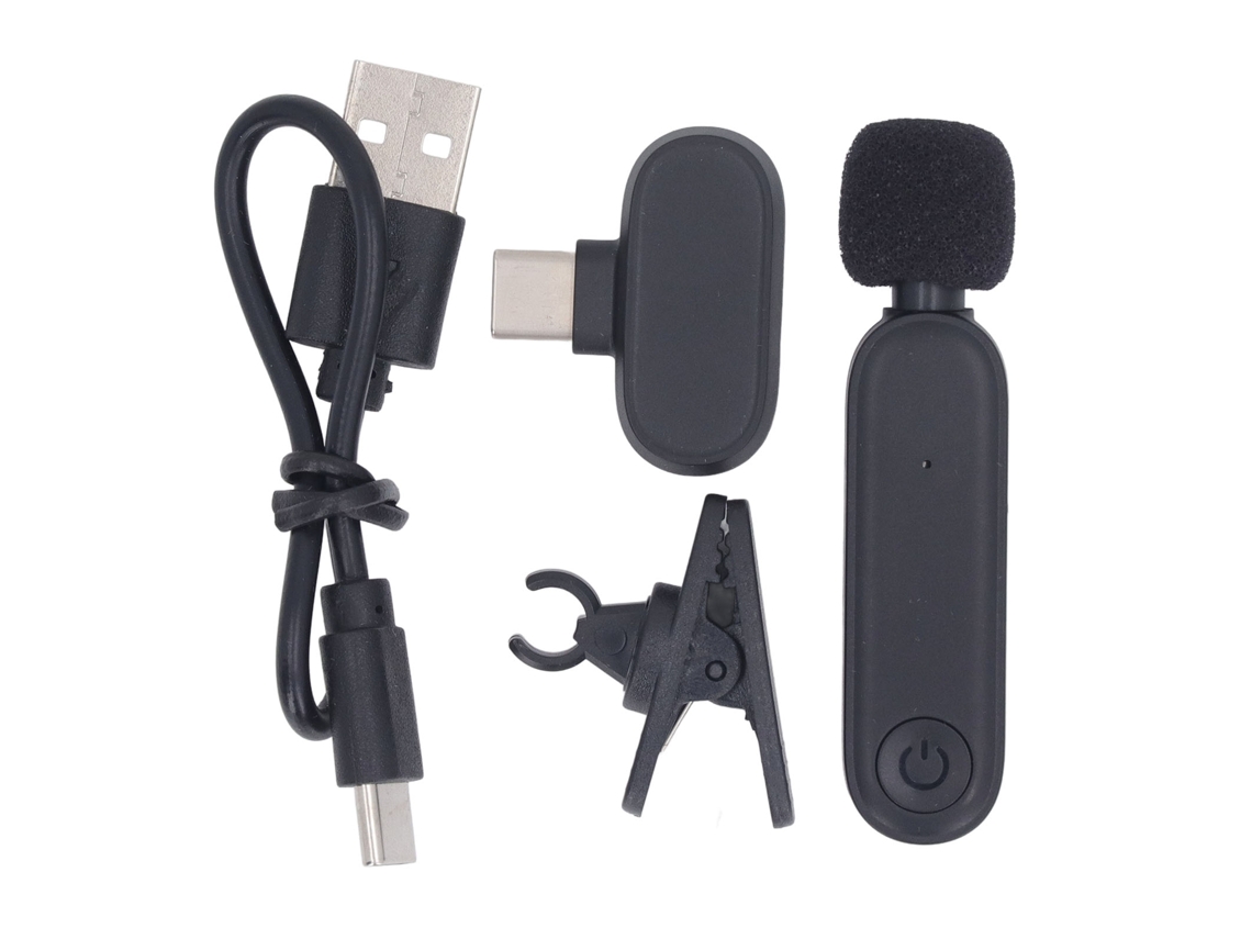 Aetheria microfone Lavalier Sem Fio 2.4g Cancelamento de Ruído Omnidirecional 360° Clip On 6h