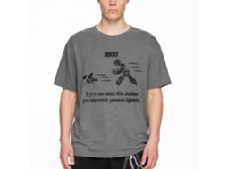 Rockinstone Rocky Movie Catch This Heather Graphite Adult T-shirt Size:l