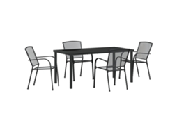 Conjunto 5 De Jantar De Jardim Vidaxl Antracite Aço