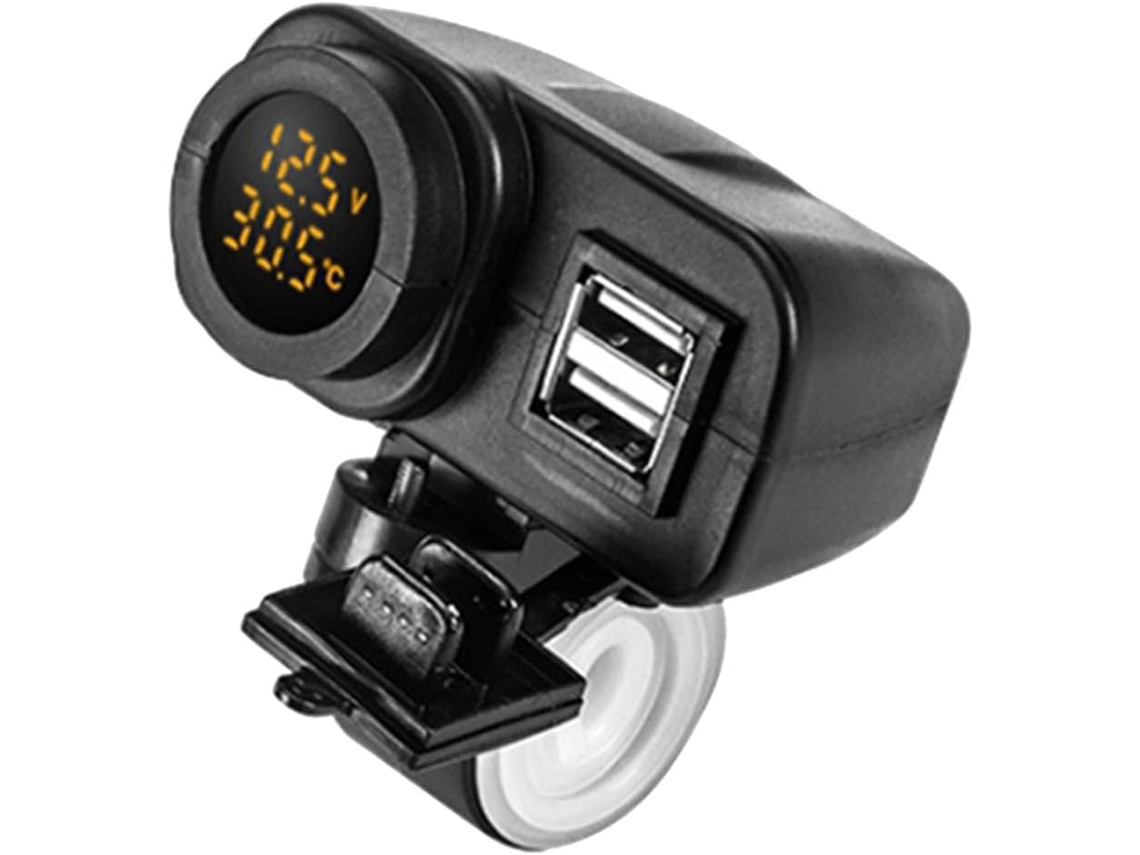 Tomada À Prova D'água Para Celular Em Motocicleta Com 2 Portas Usb