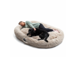 InnovaGoods Cama XXL para Pessoas e Animais de Estimação, Ninho Familiar anti-stress, relaxamento e descanso. Bege