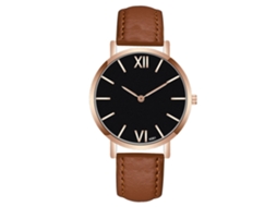 Relógio Casual de Pulso Masculino de Quartzo com Pulseira de Couro Pu Zhoulianfa Café