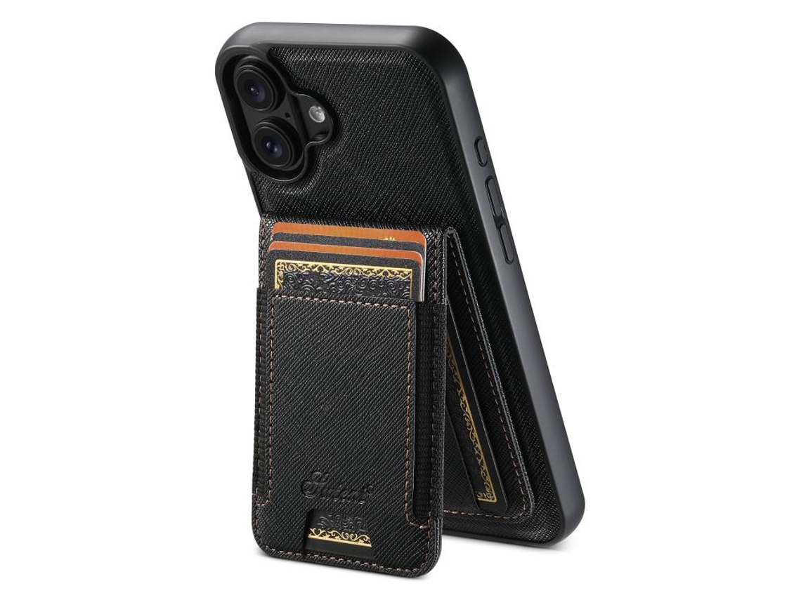 Capa Para Iphone 17 - Couro Cruzado Com Magsafe E Carteira Removível