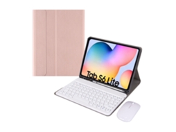 Capa de Teclado Bluetooth XIAOMOYU para Samsung Tab A7 10.4t500/t505 com português, Redondo e Rato, Ouro Rosa e Branco
