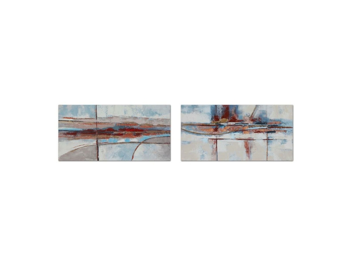 Quadro DKD HOME DECOR Abstrato Moderno (2 Unidades - 140 x 2,8 x 70 Cm)
