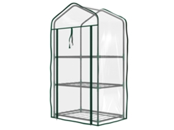 Estufa de Jardim Transparente com 3 Prateleiras e 1 Suporte com Zíper para Cultivo de Plantas 59x39x127 cm