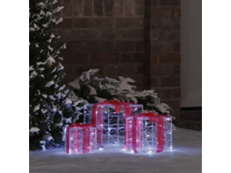 Vidaxl Caixa De Presente 3 Pcs Branco Frio 20 X 20 X 20 Cm Acrílo