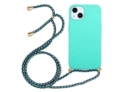 Correia Casa Para Iphone 15 Pele Sintética Azul
