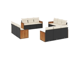 Garden Sofa Set, Garden Sofa Sets Vidaxl Preto Rattan / Vime (n/a)