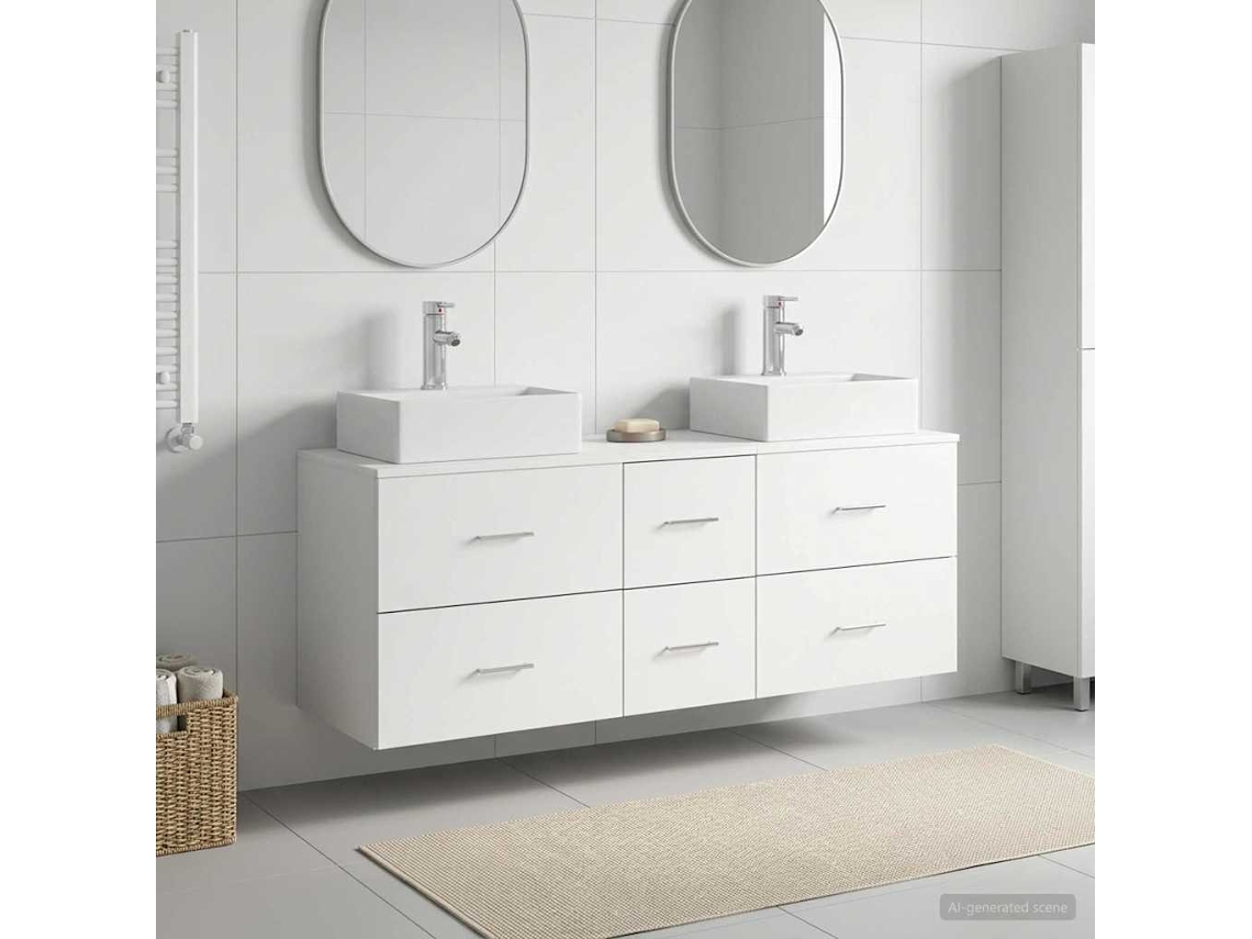 Vidaxl Conjunto De Armários Para Banheiro 3 Unid. Branco