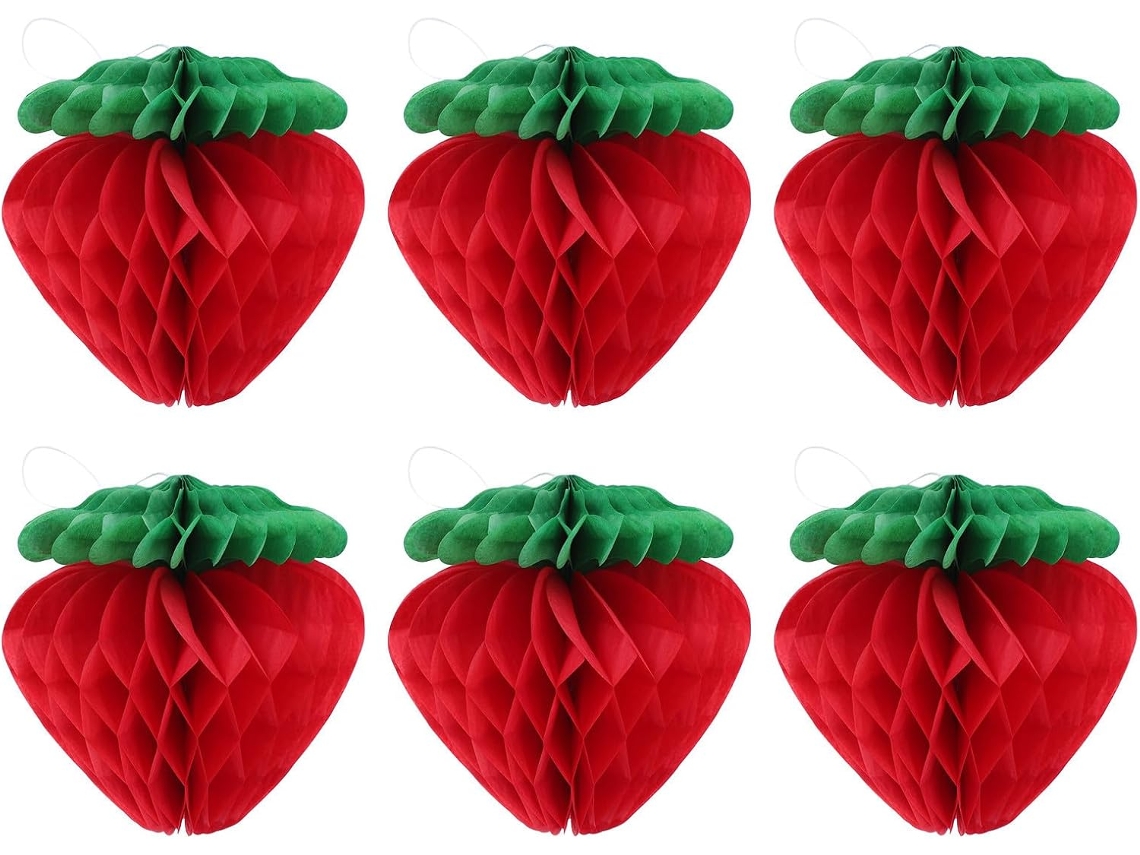 Conjunto 10 Bolas Papel Vermelho Formato Decoração Jardim Festas Casamentos Design Encantador Favo Mel Casa GOKOCO