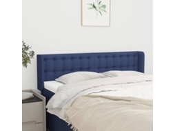 Vidaxl Cabeceira De Cama C/ Abas Tecido 147x16x78/88 Cm Azul