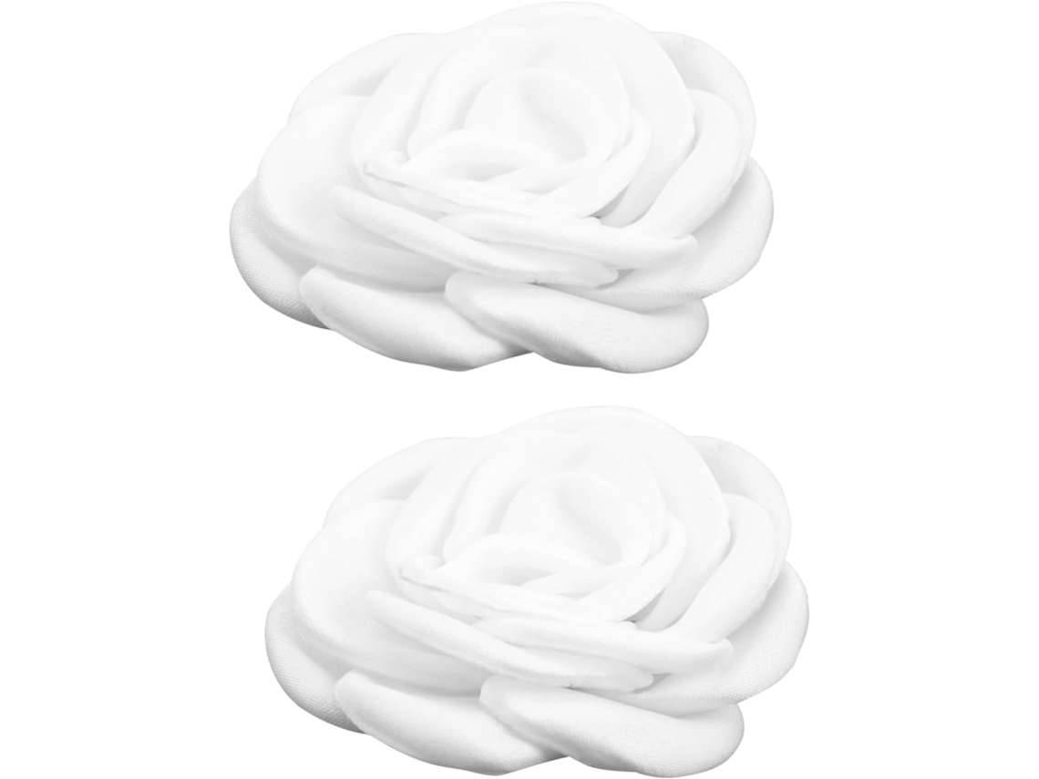 Clipes Decorativos Para Sapatos Em Formato De Camélia, Em Tecido Branco, 6 Cm, Acessório Diy Para Mulheres.