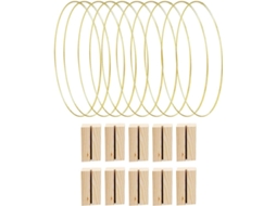 Conjunto De 10 Peças Para Centros De Mesa Com Aros Decorativos, Incluindo 10 Porta Cartões De Madeir Gokoco