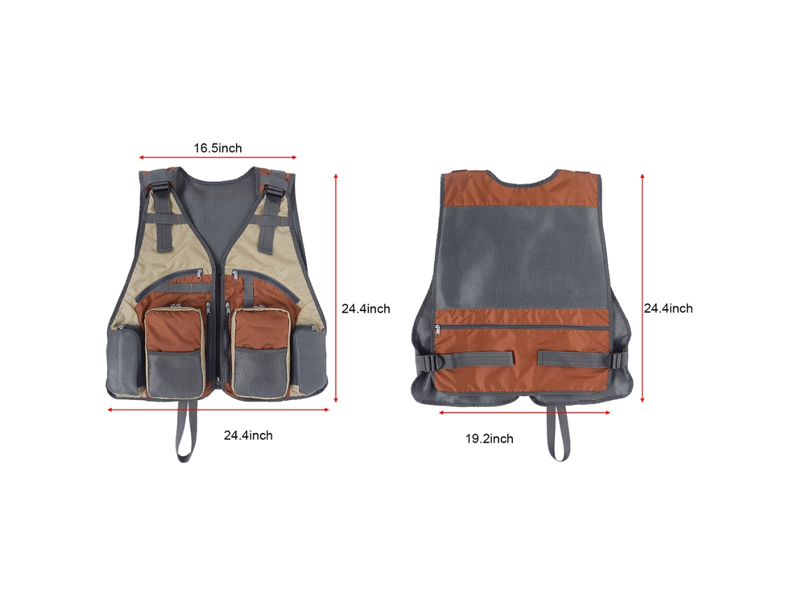 Coleteira de Pesca Outdoor Respirável com Bolso