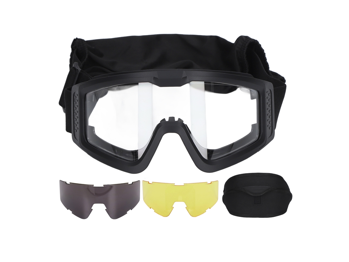 Óculos De Camping, Ciclismo E Bicicleta Resistentes A Impactos, Com Proteção Uv, Outdoor, Destacáveis, Com Armação Preta E Espessada