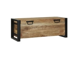 Baú De Armazenamento Industrial Em Madeira De Mangueira Maciça Vidaxl Brown Solid Mango Wood (80x30x30 Cm)