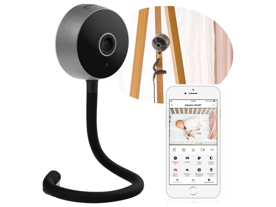 Monitor de Bebé LIONELO Babyline Smart Câmara Wi fi Aplicação Visão Noturna 10m Sensor de Movimento Áudio Bidirecional