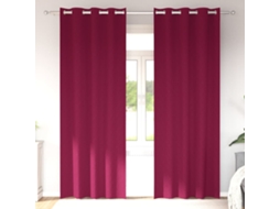 Vidaxl Cortinas Blackout Com Argolas 2 Unid. Vinho Vermelho Poliéster