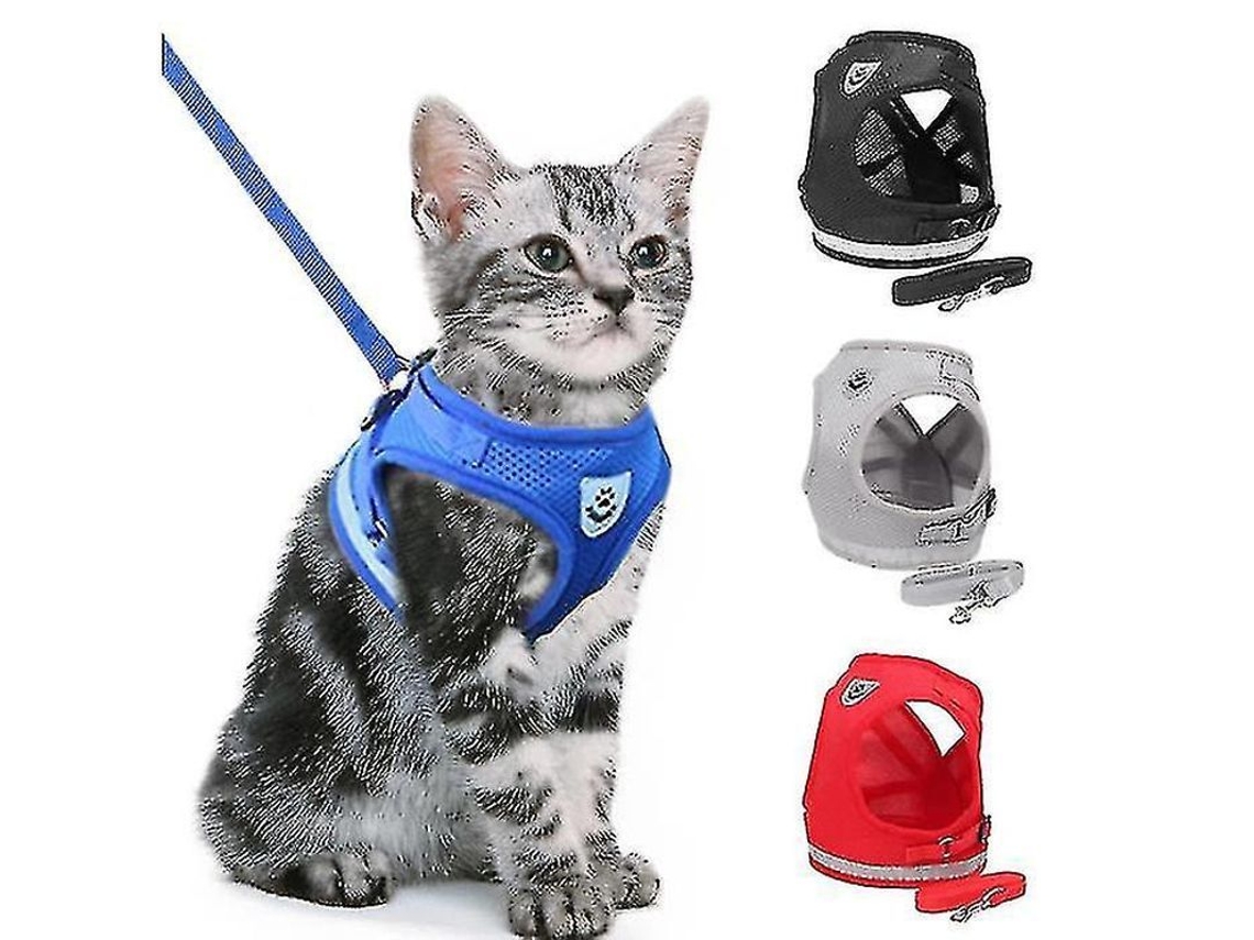2026 arnés para Gatos Anti Escape, Confortável e Reflexivo, Ajustável com Malha Transpirable e Cremalheira de Segurança