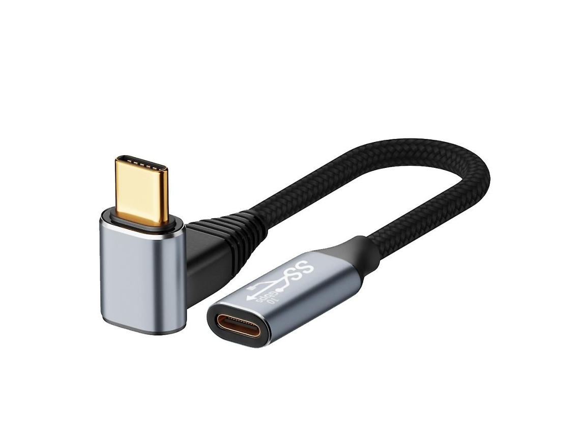 Cabo Usb-c Para Usb-c Com Carregamento Rápido De 100 W E Conector Em Ângulo Reto.