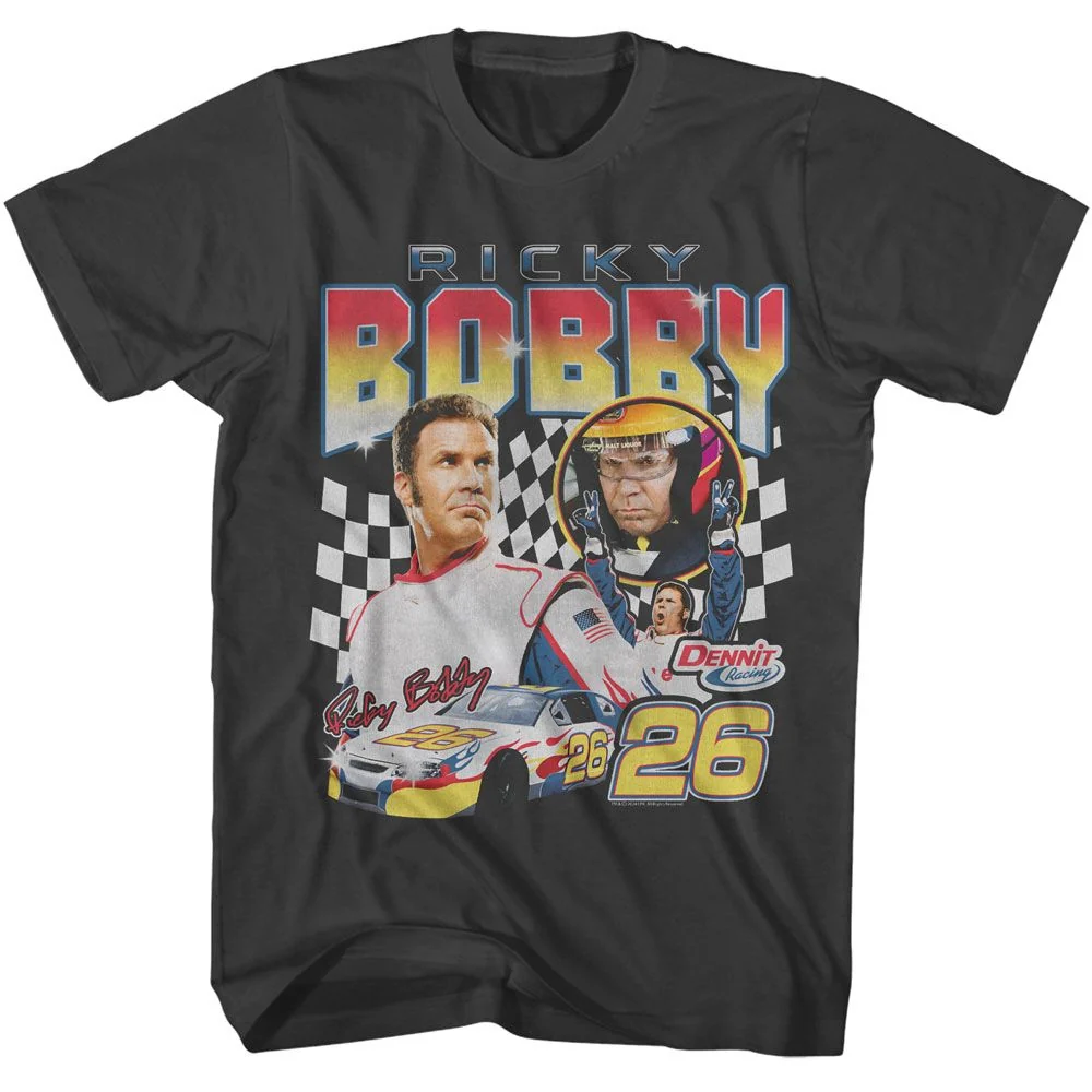 Rockinstone Talladega Nights Three Photo Racing Smoke T-shirt Size:s