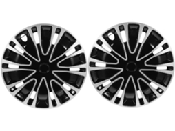 Conjunto De 2 Calotas Decorativas, Cromadas E Brancas, Para Acessórios De Carro.