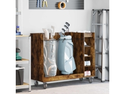 Vidaxl Armário De Golfe Com Roda Carvalho Defumado 120 X 45 X 98 Cm