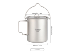 Panela de Titânio Tomshoo 750ml para Camping