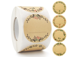 500 Etiquetas de Papel Kraft Autoadesivas de 5 Cm, Jam J BRILVIBERA