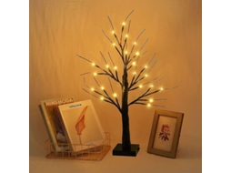 Árbol De Navidad Mini Con Luces Led 80 Cm 24 Led Plug-in Negro Suministro Dual Usb/baterías Decoración Festiva