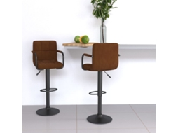 Vidaxl Bancos De Bar 2 Pcs Veludo Castanho