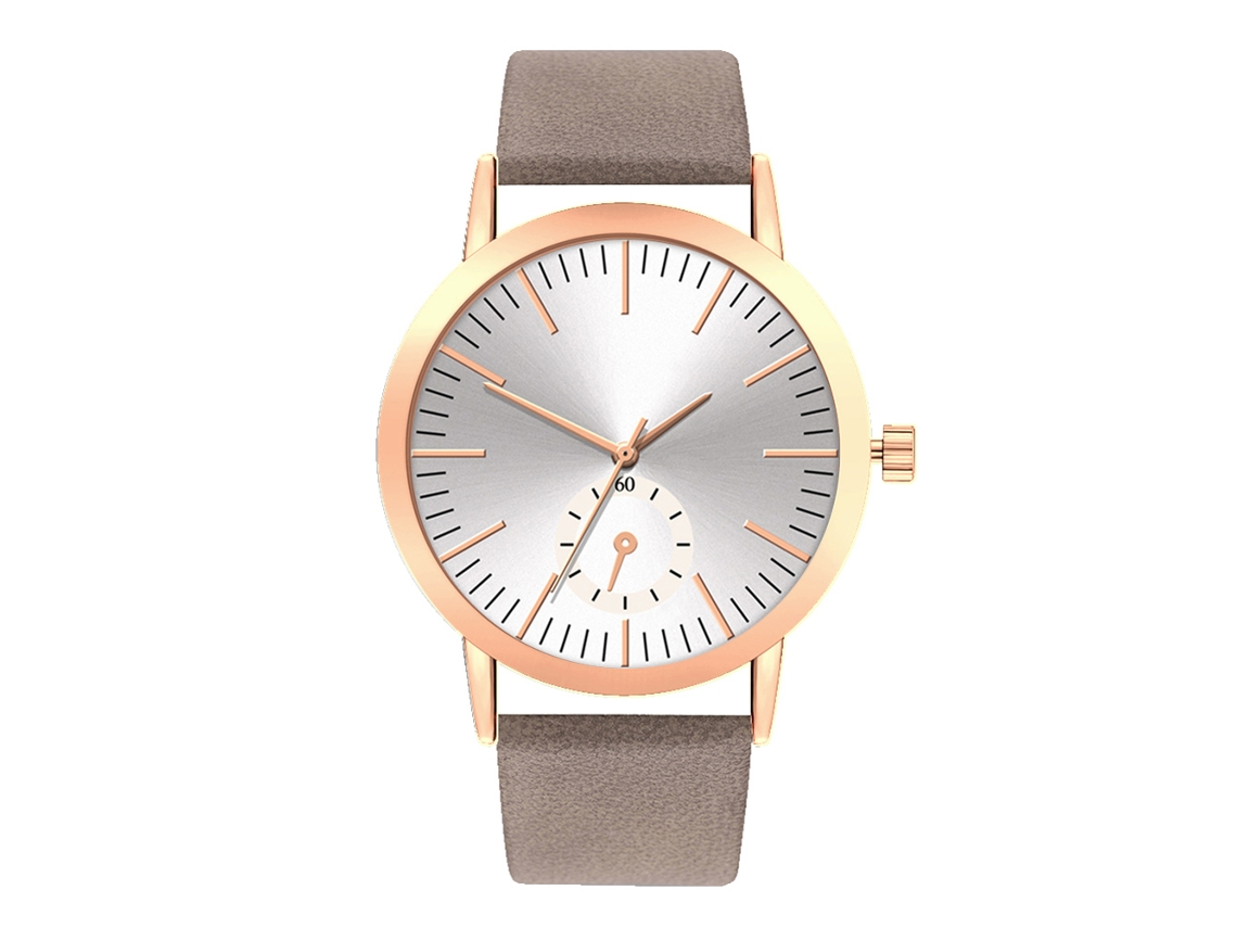 Relógio Casual Unisex de Quartzo Pulseira Pu Moda Durável Presente (cinza)