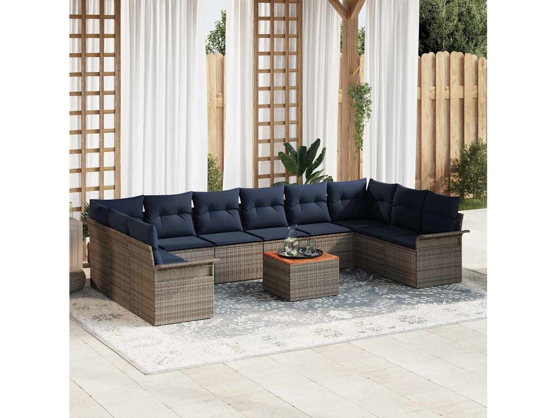 Vidaxl Conjunto De Sofá De Jardim 11 Unid. 10-número De Lugares