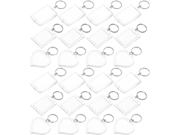60 Chaveiros Fotográficos Em Acrílico Transparente, 20 Retangulares E 20 Arredondados, 20
