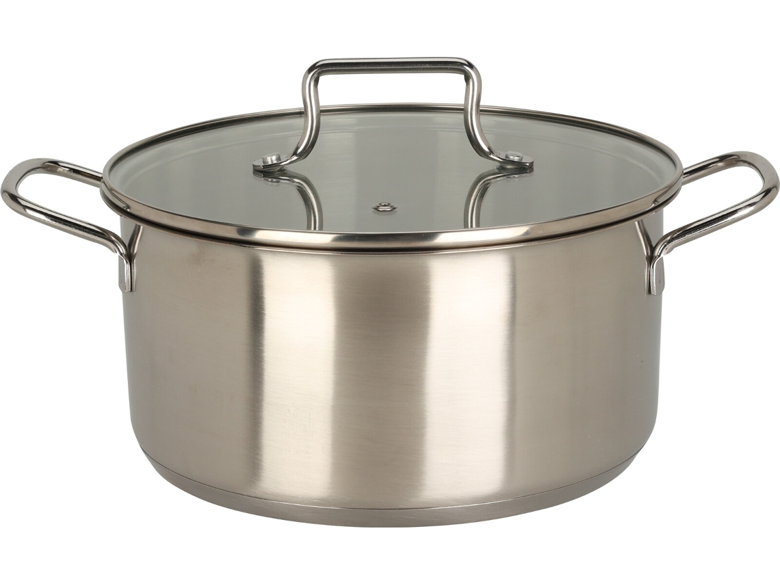 Panela De Brinquedo Em Aço Inoxidável Com Tampa De Vidro Jogo Educativo De Cozinha 22cm Koopman