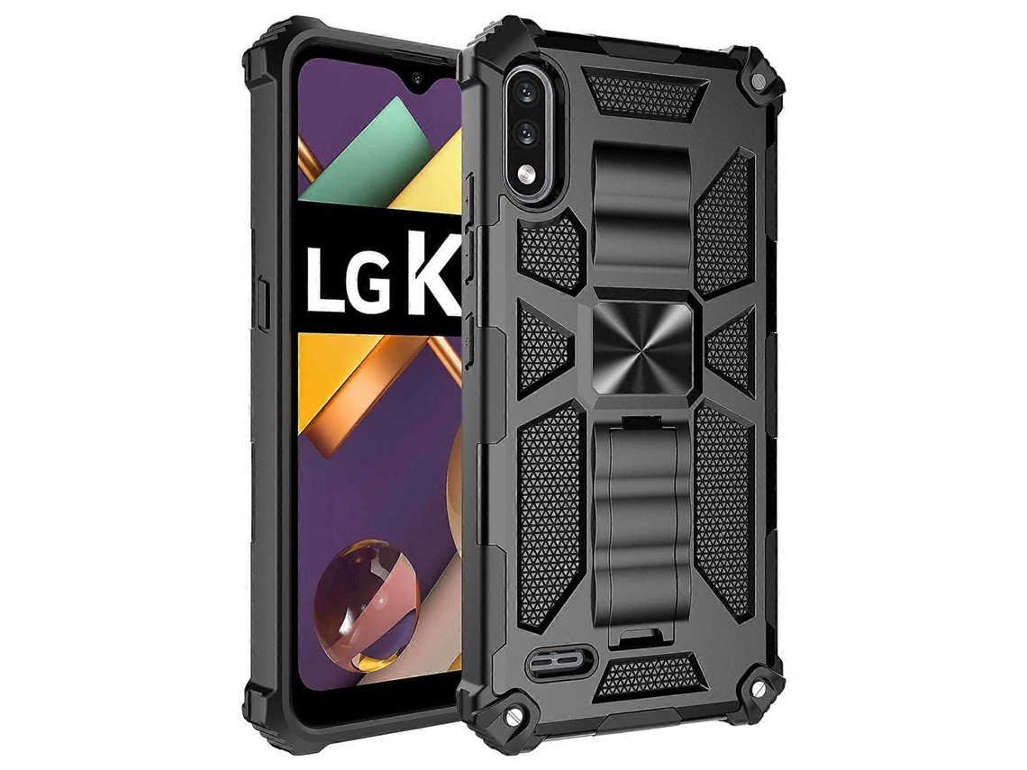 Capa Protetora Magnética De Tpu Pc À Prova De Choque Com Suporte Para Lg K22